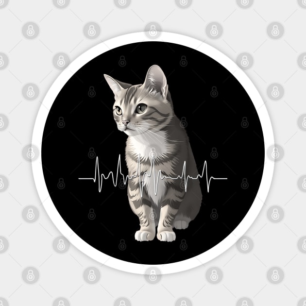 Heartbeat Cat Magnet by Pixel Threads 